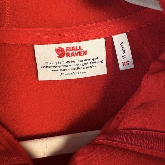 Fjallraven‎ Abisko Fleece Hoodie Womens Sz XS Red Full Zip Pockets Stretch - Picture 6 of 10